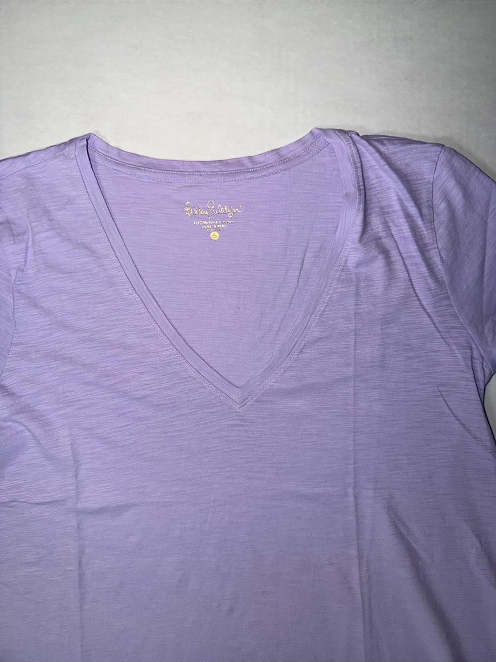 Lilly Pulitzer Lavender V-Neck Short Sleeve Tee - Picture 3 of 4
